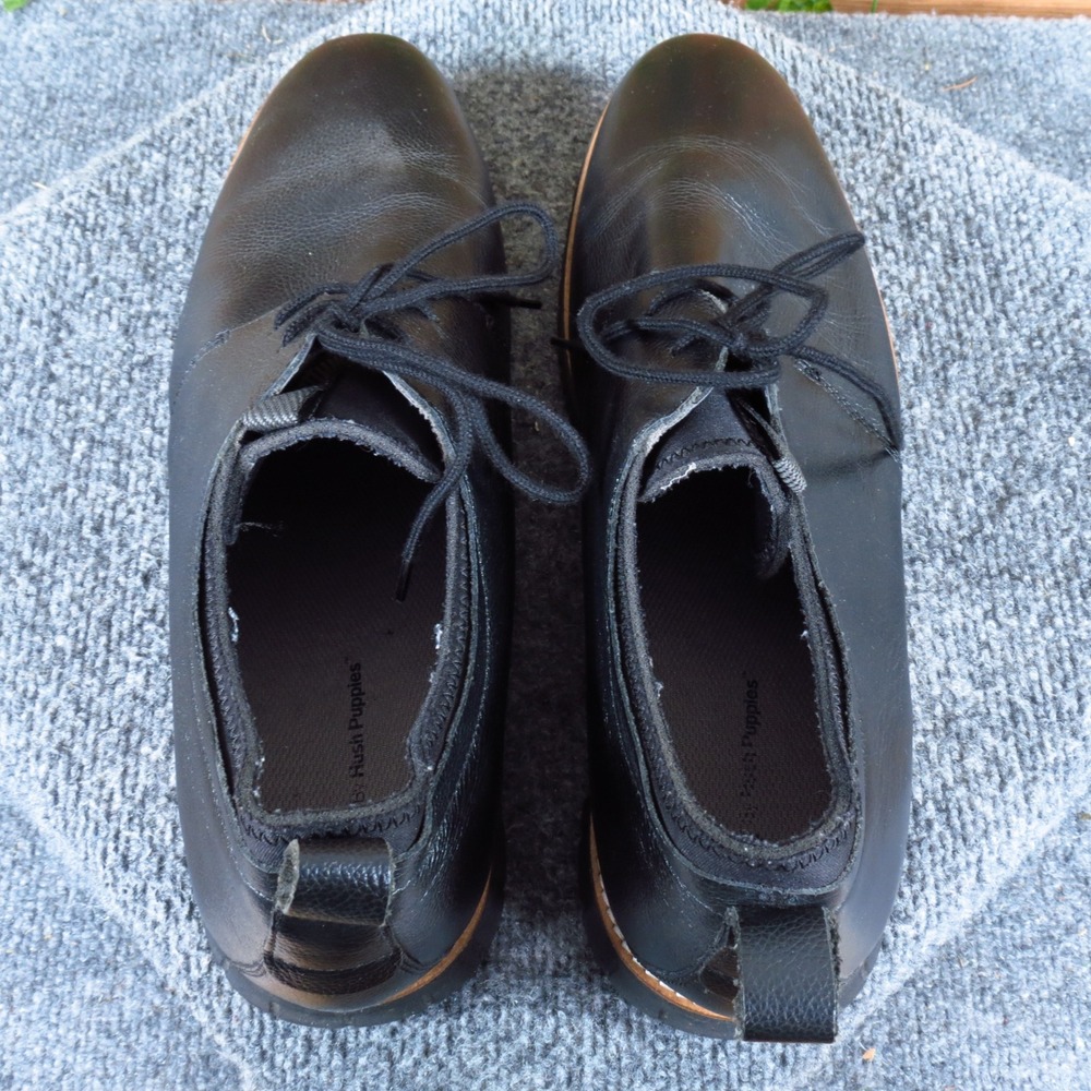 Hush Puppies Bennett PT Mens Oxford Shoe Size 12 Business Casual Black Leather - Picture 6 of 9
